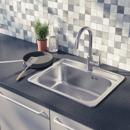 картинка Мойка, нержавеющая сталь, сатин, 530*430, Basic, IDDIS, BAS53S0i77 от магазина SEFI