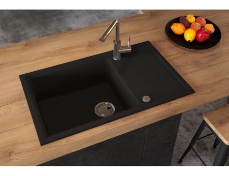 картинка Мойка Alveus INTERMEZZO 130 GRANITAL DEEP BLACK-G90 780X480X200 1X в ком.с сифоном 1117292 от магазина SEFI