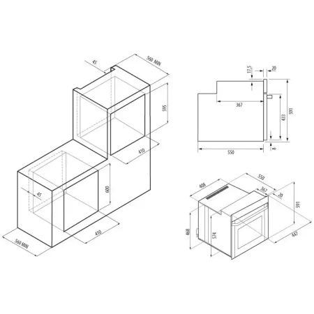 картинка Духовой шкаф KRONA MARMO 45 BL от магазина SEFI