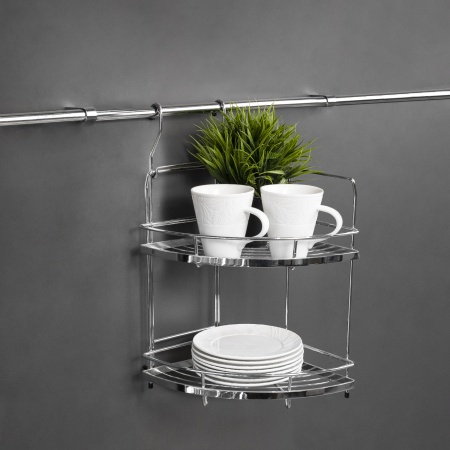 картинка Корзина на трубу d16 угловая двойная СWJ201F хром AKS от магазина SEFI