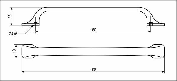картинка Ручка меб. скоба мет. EIVIND 160 старое золото, AKS от магазина SEFI