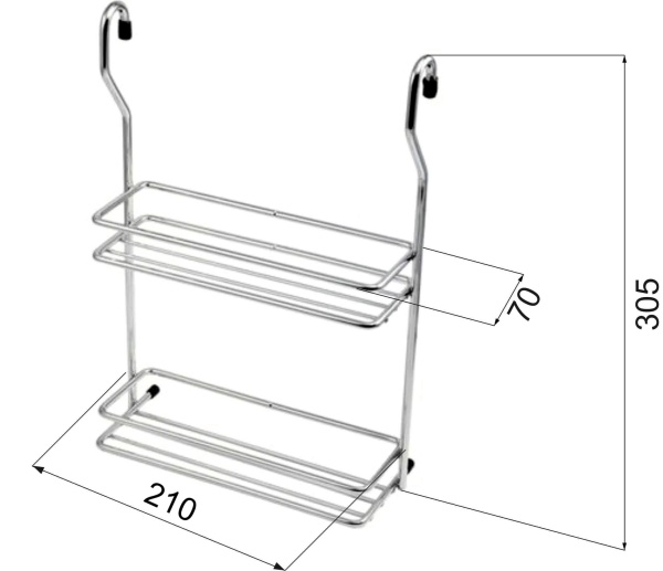 картинка Корзина на трубу d16 двойная малая CWJ116B хром AKS от магазина SEFI