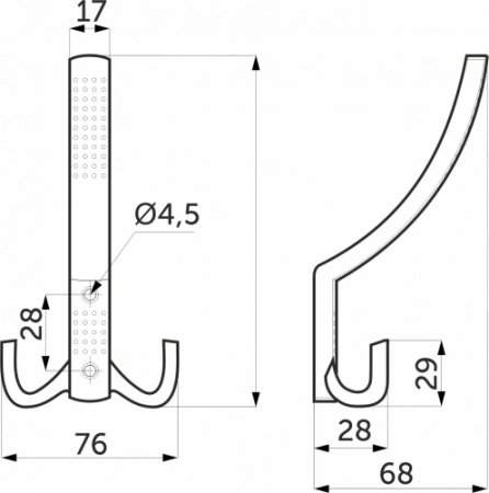 картинка Крючок меб. трехрожковый мет. WP11 золото AKS от магазина SEFI
