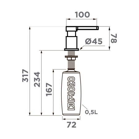 картинка Дозатор Omoikiri OM-05-C латунь/графит от магазина SEFI