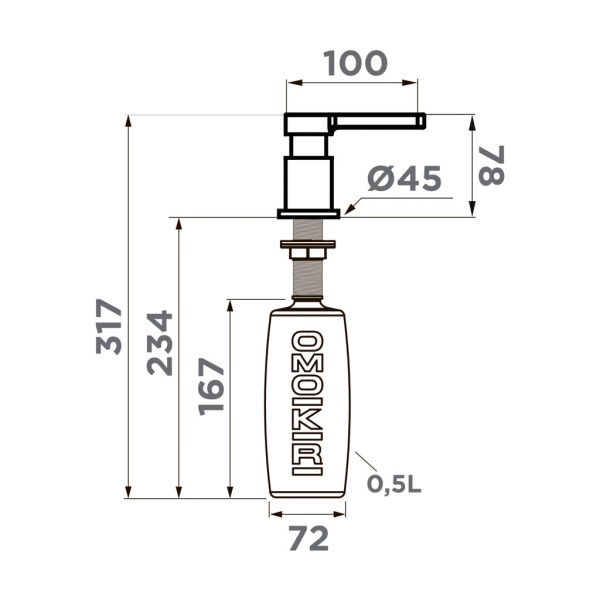 картинка Дозатор Omoikiri OM-04-LG латунь/светлое золото от магазина SEFI