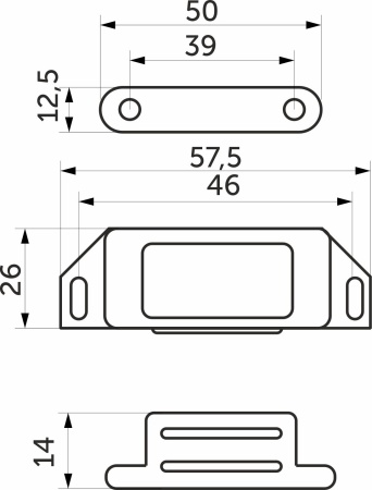 картинка Защелка магнитная мебельная коричневая большая AKS магазин SEFI являющийся официальным дистрибьютором в России  картинка Защелка магнитная мебельная коричневая большая AKS от магазина SEFI