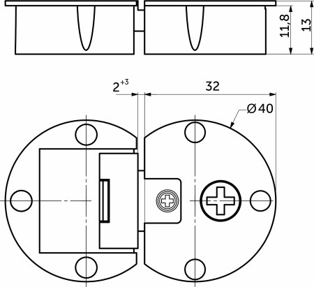 картинка Петля секретерная металл/металл d35мм хром AKS разборная от магазина SEFI
