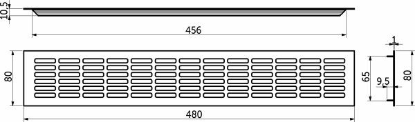 картинка Решетка вентиляционная 480х80мм черная алюминий AKS (тип 2) магазин SEFI являющийся официальным дистрибьютором в России  картинка Решетка вентиляционная 480х80мм черная алюминий AKS (тип 2) от магазина SEFI