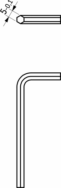 картинка Ключ конфирматный 5,0мм L-образный AKS (упак.-1тыс.шт.) от магазина SEFI