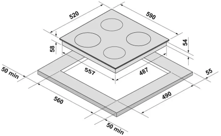 картинка Индукционная варочная панель Krona FARBE 60 BL от магазина SEFI