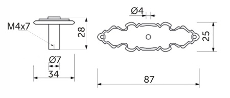 картинка Ручка меб. кнопка мет. WP11-36 старое золото, AKS от магазина SEFI