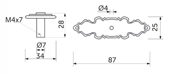 картинка Ручка меб. кнопка мет. WP11-36 старое золото, AKS от магазина SEFI