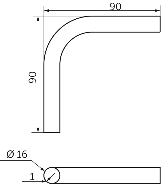 картинка Угол трубы d16 90*, хром AKS от магазина SEFI