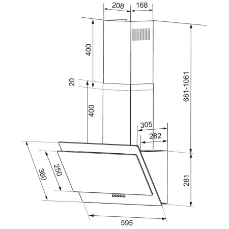 картинка Вытяжка Krona VENERA 600 black PB от магазина SEFI