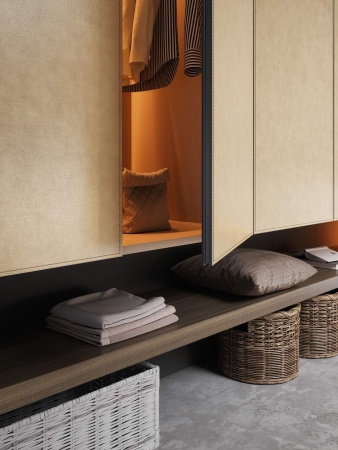 картинка Фасад мебельный 596х1896мм с вставкой из эко-кожи с отстрочкой от магазина SEFI