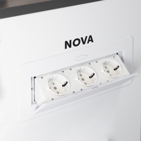картинка Выдвижной удлинитель NOVA, 3 розетки, белый, AKS от магазина SEFI