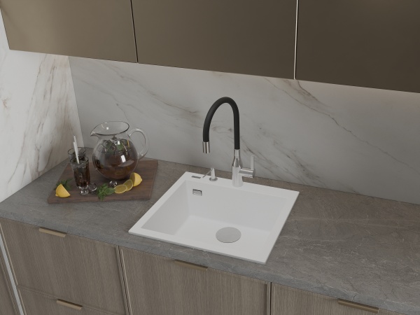 картинка Мойка Rivelato ZENO 5650 1-чаш 560*500 Белый 101 от магазина SEFI