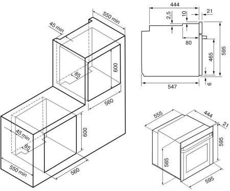 картинка Духовой шкаф KRONA QUENDEL 60 BL/S от магазина SEFI