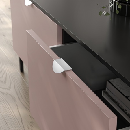 картинка Ручка меб. накладная мет. LUNA 32 черный матовый, AKS от магазина SEFI