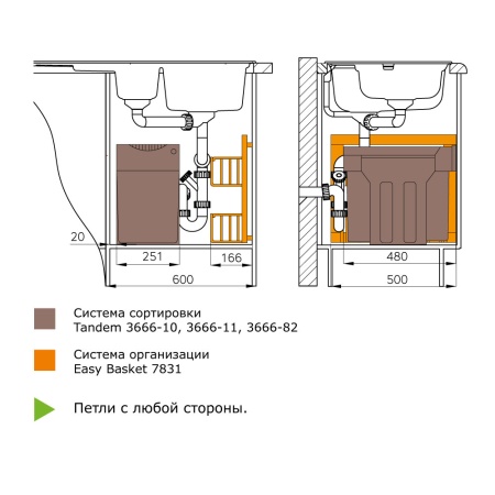 картинка Система выдвижная Tandem 30 см, 2х15л от магазина SEFI