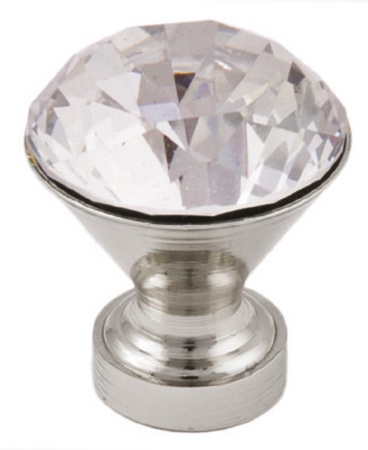 картинка Ручка меб. кнопка мет. Crystal Palace B 25мм, хром+кристал AKS от магазина SEFI
