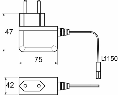 картинка Блок питания Wall 2.4W/12V розеточный с миниконнектором, AKS от магазина SEFI