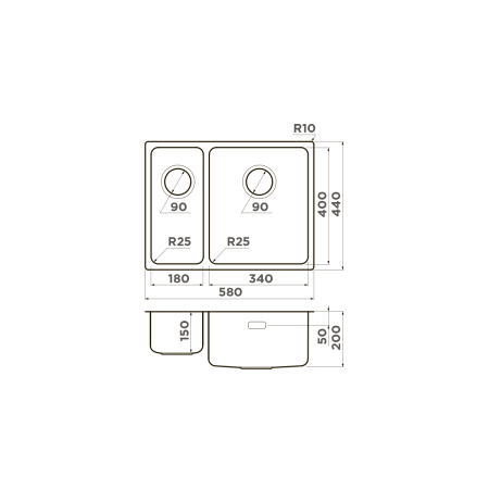 картинка Omoikiri Tadzava 58-2-U/I-R-IN нерж. сталь/нержавеющая сталь от магазина SEFI