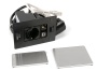картинка Блок розеток с крышками-шторками: 1 розетка 220В + 1 порт RJ45 + 1 USB-зарядка Type A ASA Plastici VersaPad, нержавеющая сталь (03VI80F5IN) от магазина SEFI