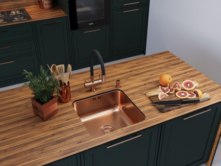 картинка Смеситель для кухни с гибким гусаком и подключением к фильтру, EMAR ЕС-3015, покрытие PVD, цвет Coppery от магазина SEFI