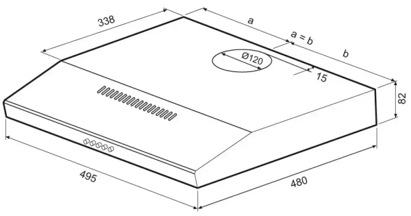 картинка Встраиваемая вытяжка Krona BRIANA 500 INOX PB от магазина SEFI