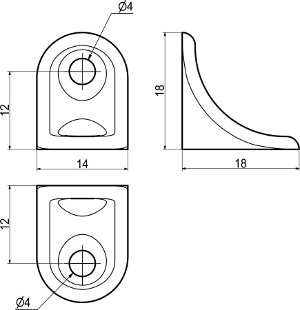 картинка Уголок полкодержатель 18х18х14 никель (уп/10шт) AKS магазин SEFI являющийся официальным дистрибьютором в России  картинка Уголок полкодержатель 18х18х14 никель (уп/10шт) AKS от магазина SEFI