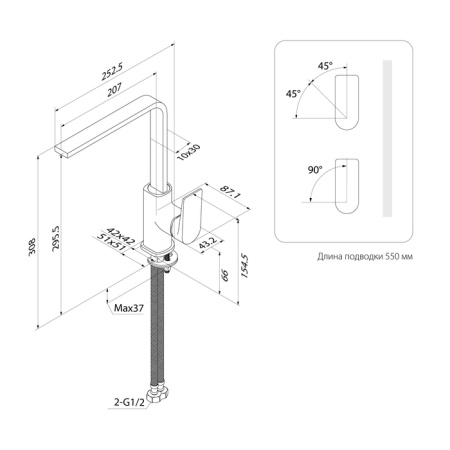 картинка Смеситель для кухни, Bridge, IDDIS, BRDSB00i05 от магазина SEFI