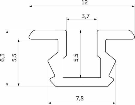 картинка Профиль V алюминий направляющая верхн./нижн. L-2500 мм REJS от магазина SEFI