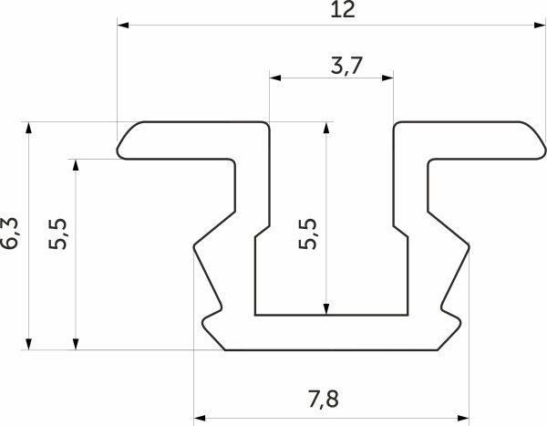 картинка Профиль V алюминий направляющая верхн./нижн. L-2500 мм REJS от магазина SEFI