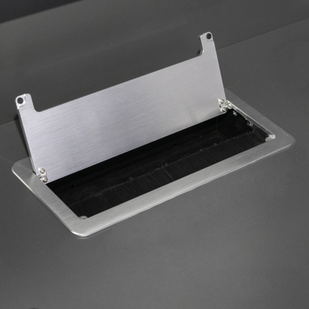 картинка Выдвижной удлинитель Atlas USB, 2 розетки, 2xUSB, HDMI, LAN, шлиф. сталь, AKS от магазина SEFI