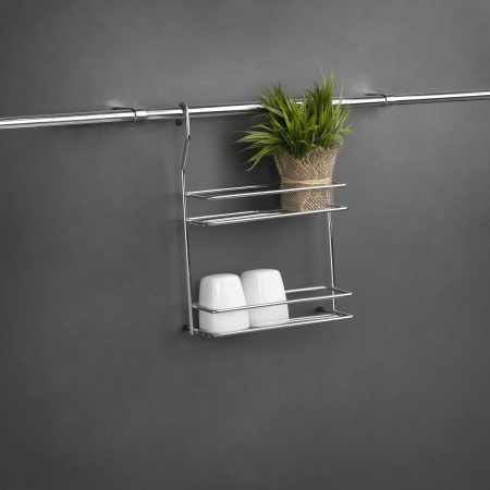 картинка Корзина на трубу d16 двойная малая CWJ116B хром AKS от магазина SEFI