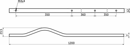 картинка Ручка меб. скоба алюм. MELISA 1060/1200 черный матовый, AKS от магазина SEFI