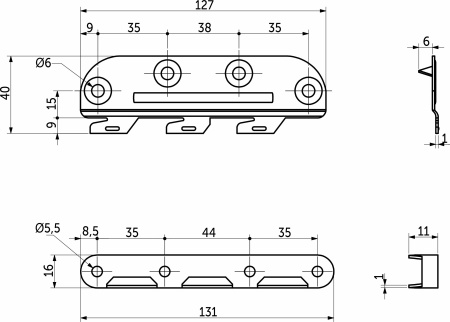 картинка Кроватная стяжка крючковая левая (планка+зацеп) (ll) РБ от магазина SEFI