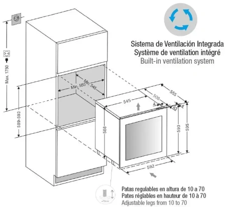 картинка Встраиваемый винный шкаф Pando PVMAV 60-25XR от магазина SEFI