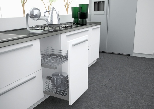 картинка Корзина Prezenta Fix A, с креплением для высокого фасада шир. 450 мм, полное выдвижение с Soft-Clos от магазина SEFI