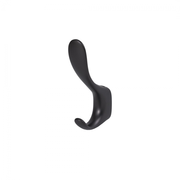 картинка Крючок меб. двухрожковый мет. ROMA черный матовый AKS от магазина SEFI