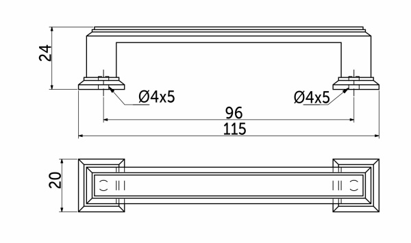 картинка Ручка меб. скоба мет. IONIKA 96 шлифованный титан AKS от магазина SEFI