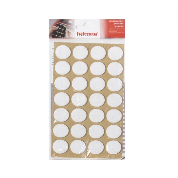 картинка Подкладка самоприлипающая фетровая d20мм (1лист=28шт) белая Folmag от магазина SEFI