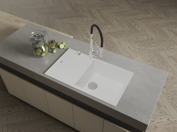картинка Мойка Rivelato LUMO 8650 1-чаш 860*500 Молоко 102 от магазина SEFI