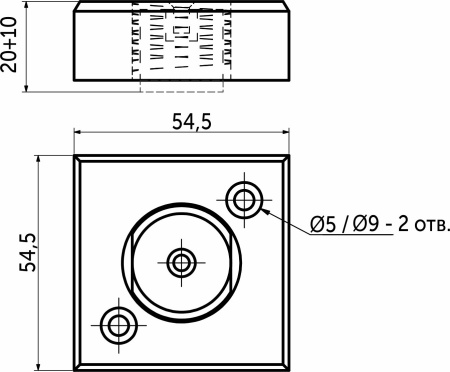 картинка Опора меб. пласт. В-06 h20 регул. черный матовый AKS от магазина SEFI