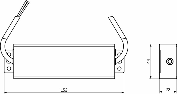 картинка Блок питания Aqua 60W/24V, IP67, водонепроницаемый, без вилки и коннектора, AKS от магазина SEFI