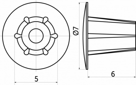 картинка Заглушка пластик d5 белый (02) PL (упак.-0,2тыс.шт.) от магазина SEFI