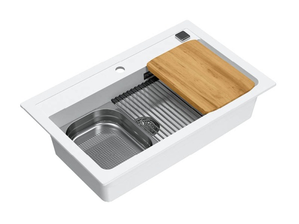 картинка Мойка ALVEUS GRANITAL ATROX 40 ARCTIC - G11 790 X  500  1X в комплекте с сифоном 1132823, от магазина SEFI