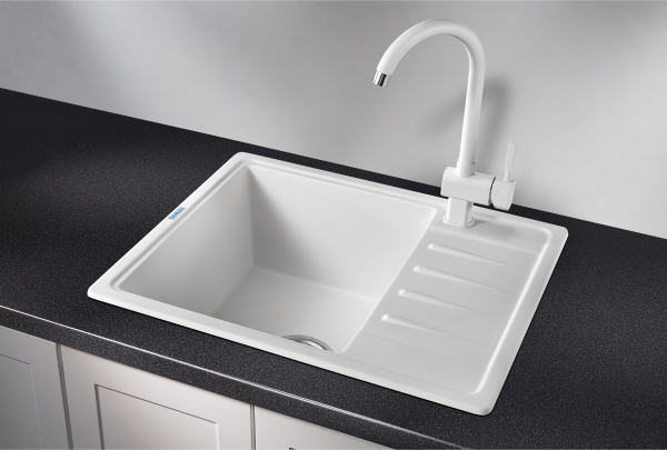 картинка Мойка Granula 5803, белый, СтандАРТ кварц от магазина SEFI