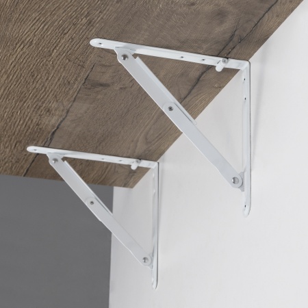 картинка Полкодержатель складной 400 белый AKS (Модель 3) от магазина SEFI